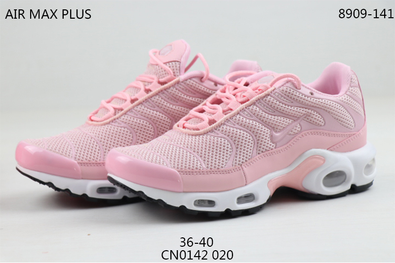 2020 Women Nike Air Max PLUS TN Pink White Shoes - Click Image to Close